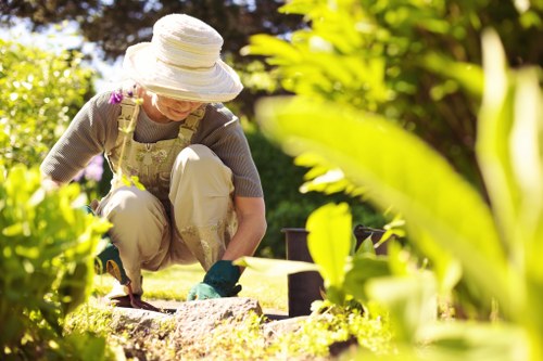 Gardeners Anerley team starting a safe garden job with high-visibility clothing